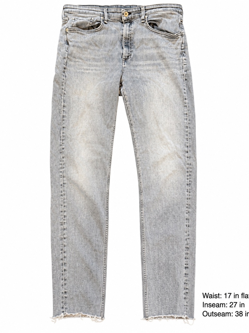 rag & bone Women’s Size 34 Universe Gray Washed Raw Hem Jeans